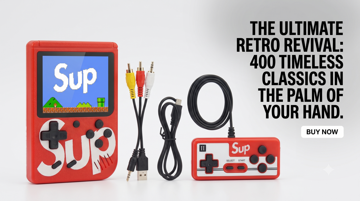 Sup Retro Mini Handheld Game Box (400-in-1 Classic 8-Bit Games, 3.0" Screen)